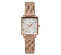 Timex Transcend TW2Y26200 - Reloj de cuarzo para mujer, pulsera de malla de acero inoxidable en tono oro rosa con esfera plateada, 22 mm