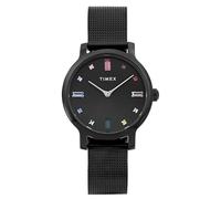 Timex Transcend TW2Y26500 - Reloj de cuarzo para mujer, malla de acero inoxidable negro con esfera negra y caja negra, 31 mm