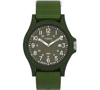 Timex Trend - Reloj de 40 mm para hombre, eco-friendly verde Slip-thru, de una sola capa, esfera verde, caja verde TW2V96000