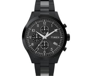 Timex Trend Reloj para Hombre, Pulsera de Acero Inoxidable Bicolor, Esfera Azul, Caja Bicolor, 43 mm, TW2Y01500