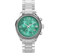 Timex Trend Reloj para Mujer, Pulsera de aleación Plateada, Esfera Azul, Caja Plateada, 38 mm, TW2Y28200