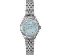Timex Trend TW2W90700 - Reloj de Mujer 25 mm, Correa de Acero Inoxidable en Tono Plateado, Esfera Azul y Caja en Tono Plateado