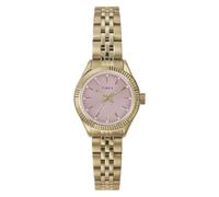 Timex Trend TW2W90800 - Reloj de Mujer 25 mm, Correa de Acero Inoxidable en Tono Dorado, Esfera Rosa y Caja en Tono Dorado