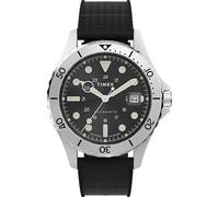 Timex Trend TW2Y15100 - Reloj de Hombre 41 mm, Correa sintética Negra de 2 Piezas, Esfera Negra y Caja de Acero Inoxidable