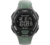 Timex Triathlon Classic TW5M67300 - Reloj de Hombre 38 mm, Correa Verde de Poliuretano, Esfera Digital y Caja Negra