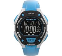 Timex Triathlon Classic TW5M67400 - Reloj de Hombre 38 mm, Correa Azul de Poliuretano, Esfera Digital y Caja Gris