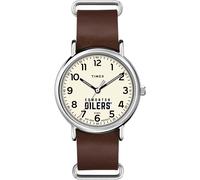 Timex Tribute NHL Weekender - Correa de Piel de Cuarzo de 40 mm para Hombre, Edmonton Oilers, Moderno