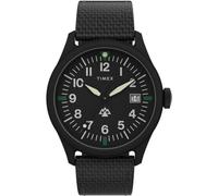 Timex Expedition North - Reloj de 43 mm para hombre, eco-friendly negro, correa de liberación rápida de dos piezas, esfera negra, caja negra TW2W23400