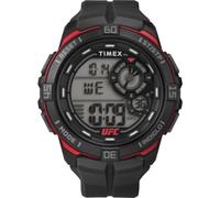 Timex UFC Rush - Reloj para hombre de 52 mm, pulsera negra, esfera digital, caja negra TW5M59100