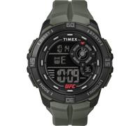 Timex UFC Rush - Reloj para hombre de 52 mm, pulsera verde, esfera digital, caja negra TW5M59400