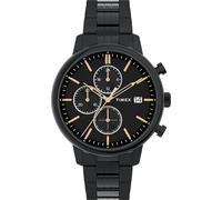 Timex Trend Reloj para Hombre, Pulsera de Acero Inoxidable Negra, Esfera Negra, Caja Negra, 45 mm, TW2Y29000