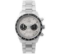 Timex Waterbury Heritage - Reloj para hombre de 39 mm, pulsera de acero inoxidable, esfera plateada y caja de acero inoxidable