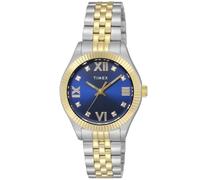 Timex Waterbury Legacy TW2V45800 - Reloj de pulsera para mujer, esfera azul, acero inoxidable, cristal mineral, cuarzo, color dorado y azul