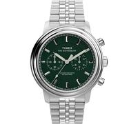 Timex Waterbury Metropolitan - Reloj para hombre de 41 mm, pulsera de acero inoxidable, esfera verde, caja de acero inoxidable