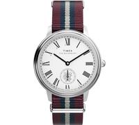 Timex Waterbury Metropolitan Sub-Second TW2Y27600 - Reloj con Correa de Tela con Esfera Plateada y Caja de Acero Inoxidable para Hombre, 39 mm