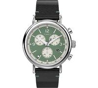Timex Waterbury - Reloj cronógrafo para Hombre con Correa de Piel, Verde, Correa