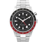 Timex Waterbury - Reloj de 39 mm para hombre, correa de acero inoxidable, esfera negra, caja de acero inoxidable TW2W22700