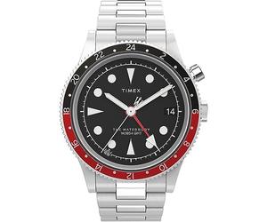 Timex Waterbury - Reloj de 39 mm para hombre, correa de acero inoxidable, esfera negra, caja de acero inoxidable TW2W22700