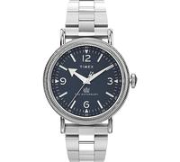 Timex Waterbury Traditional para hombre, Acero inoxidable/azul/tono plateado, pulsera