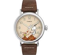 Timex Waterbury TW2U86200 - Reloj para Hombre de 40 mm, Correa de Cuero marrón Tostado, Esfera Crema, Caja Plateada