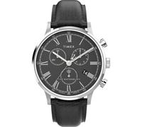 Timex Waterbury TW2U88300 - Reloj para Hombre de 40 mm con Correa de Cuero Negro, Esfera Negra y Caja de Acero Inoxidable