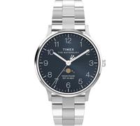 Timex Waterbury TW2W75700 - Reloj para Hombre con Correa de Acero Inoxidable y Esfera Azul, Caja de Acero Inoxidable, 40 mm