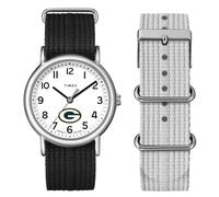 Timex Weekender Box Set de reloj unisex de 38 mm - Green Bay Packers, Negro -