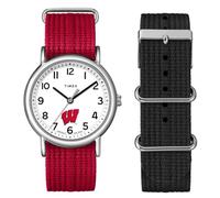 Timex Weekender Box Set de reloj unisex de 38 mm - Wisconsin Badgers, Rojo -
