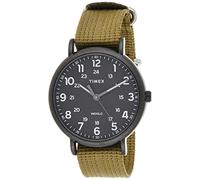 Timex Weekender - Reloj de 43mm con esfera color negro y correa verde oliva TW2U68200