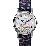 Timex Weekender TW2V45900 - Reloj de cuarzo con esfera blanca y correa floral azul, 31 mm