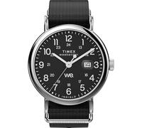 Timex Weekender Unisex de 40 mm, Negro/Plateado/Negro, Moderno