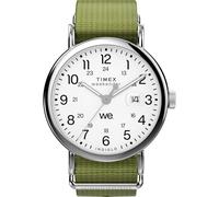 Timex Weekender Unisex de 40 mm, Verde/Tono Plateado/Blanco, Moderno
