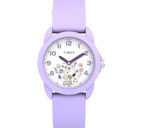 Timex Youth Peanuts Youth Spring - Reloj de 30 mm con Correa Morada, Esfera Blanca, Caja Morada