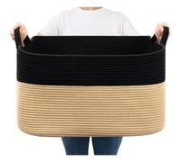 TIMEYARD Cesto para la colada grande, 65 L, plegable, color negro y marrón | Gran cesto para ropa y textiles. Práctico almacenamiento para baño, dormitorio y habitación infantil