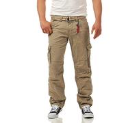 Timezone Benito 6202 Fjord - Pantalón Cargo para Hombre, Color Beige, Marrón (Dune Brown 6097), 34W / 34L