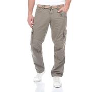 Timezone BenitoTZ - Pantalones vaqueros cargo para hombre, ajuste holgado, 100% algodón, bolsillos básicos, beige, gris, verde, Perl Grey (8435), 30W x 30L