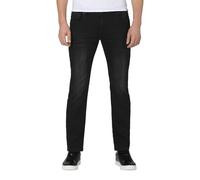 Timezone EDUARDOTZ - Vaqueros ajustados para hombre, cintura media, corte ajustado, color negro y azul, 9881 Black Wash, 31W / 30L
