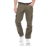 Timezone Hombre Cargo Vaqueros BenitoTZ Loose Fit Cinturón Algodón Bolsos