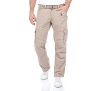 Timezone Hombre Cargo Vaqueros BenitoTZ Loose Fit Cinturón Algodón Bolsos