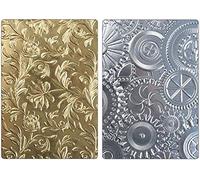 Timholtz Sizzix - Carpetas de Repujado con Textura 3D - Botánico y mecánico - 2 Unidades