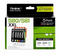 Timink Cartuchos de Tinta Compatibles Multipack para Canon PGI-580 CLI-581 Compatible con PIXMA TR7550 TR8550 TS6150 TS6250 TS6350 TS8150 TS8250 TS9550 TS705 (2N/1C/1M/1Y)