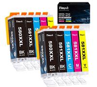 Timink Cartuchos de Tinta Compatibles Multipack para Canon PGI-580 CLI-581 Compatible con PIXMA TR7550 TR8550 TS6150 TS6250 TS6350 TS8150 TS8250 TS9550 TS705 (4N/2C/2M/2Y)