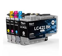 Timink LC421 Cartuchos de Tinta Alta Capacidad Compatible para Brother LC421XLVAL LC 421XL Compatible con Brother DCP-J1050DW MFC-J1010DW DCP-J1140DW DCP-J1800DW Impresoras (4 Pack)