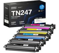 Timink TN-243CMYK MFC L3750CDW TN247 Toner: Paquete de 5 MFC-L3770CDW Compatible para Brother DCP-L3550CDW MFC-L3750CDW TN243CMYK TN247 HL-L3210CW DCP-L3510CDW HL-L3230CDW MFC-L3710CW TN-247 TN-243BK