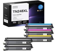 Timink TN248XL TN248 Compatible para Brother TN248XL Toner MFC-L3740CDW | MFC-L3760CDW L3740CDWE DCP-L3560CDW HL-L3240CDW MFC-L8390CDW HL-L3220CWE TN-248 TN248 XL Negro Cian Magenta Amarillo (5 Pack)