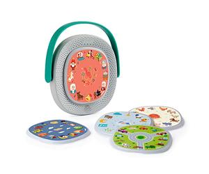 TIMIO Reproductor + 5 Discos | Escucha Cuentos de Hadas, Historias, música y rimas Infantiles | Aprende números, Letras y Animales | Incluye 8 Idiomas | para niños de 2 a 6 años