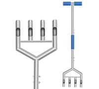 Timisea Aireador de césped con spoons huecos, aerificador manual para césped, pájaro carpintero con protección contra obstrucciones y dientes engrosados para una ventilación eficaz del suelo contra la