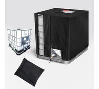 Timisea IBC - Cubierta para depósito de agua IBC, color negro, verde, lona para depósito de agua de 1000 L, cubierta protectora adecuada para depósito IBC, contenedor de agua de lluvia