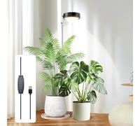 Timisea Lámpara LED para plantas, espectro completo, luz solar, altura regulable, 27-170 cm, con temporizador de 3/9/12 h, 4200 K, con lente óptica, para plantas de alta PPFD, para un crecimiento