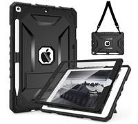 TIMISM Funda para iPad 9th / 8th / 7th Generation (10,2 Pulgadas) - Protección Completa con Protector de Pantalla, Correa de Hombro Ajustable, Soporte para Soporte y lápiz, Cubierta Protectora